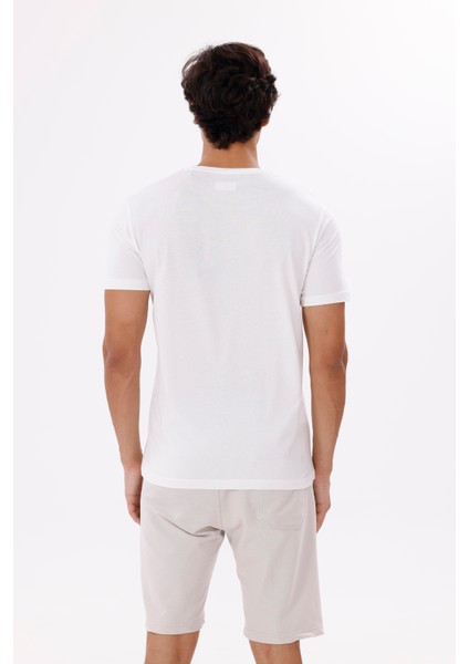 Soyut Baskı Panelli Bisiklet Yaka Rahat Kalıp Kısa Kollu Yumuşak Dokulu Tişört modelleri