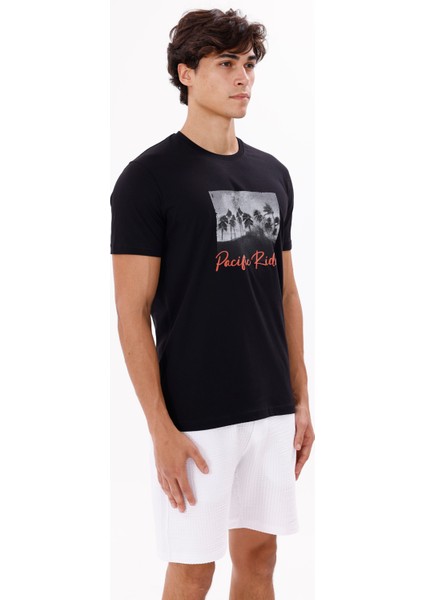 Bisiklet Yaka Rahat Kesim Yumuşak Dokulu Ön Baskılı Kısa Kollu Tişört fırsatları