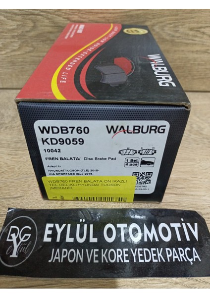 WDB760 58101-0ZA0058101-D7A70 Fren Balata On Ikazlı Tel Delıklı Hyundaı Tucson fiyatları