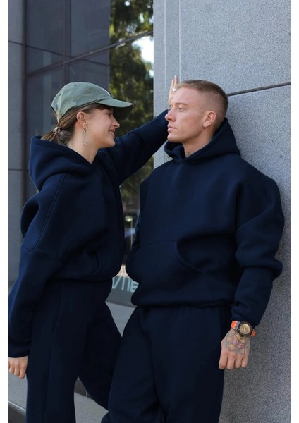 Kadın Erkek Çiftlere Özel 3 Iplik Kalın Oversize Kapüşonlu Eşofman Takımı – Tekli fiyatları