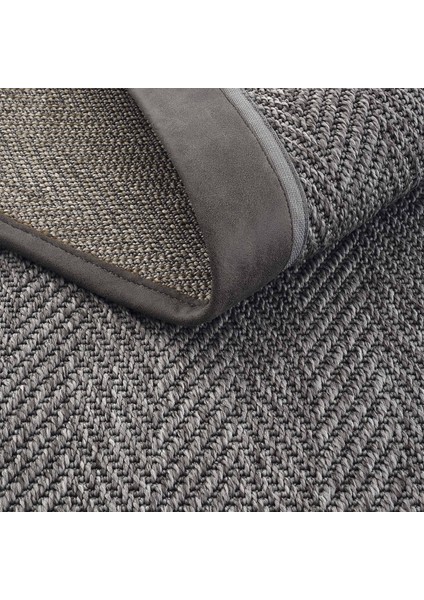 Basel Art 04 Balkon Halısı Hasır Doku Mutfak Halısı Çift Bordürlü Ithal Sisal Halı Yolluk