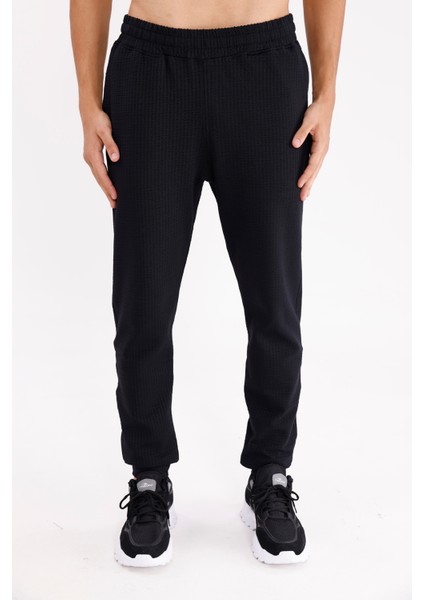 Petek Desenli Esnek Bel Lastikli Yan Cepli Rahat Kalıp Düz Paça Spor Eşofman Altı