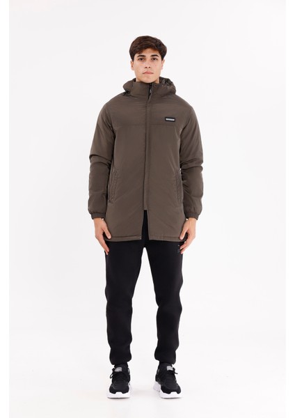 Kapüşonu Çıkabilir Memory Yüzeyli Rüzgâr Korumalı Fermuarlı Cepli Uzun Mont