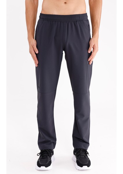 Yan Fermuarlı Cep Diz Dikiş Detaylı Düz Paça Esnek Bel Spor Görünümlü Eşofman Altı