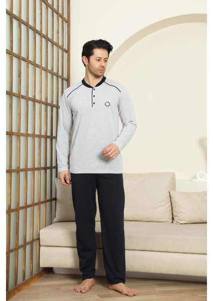 Erkek %100 Pamuklu Pijama Takımı-3 DÜĞMELI-12440 modelleri