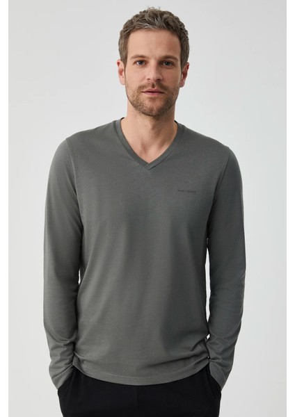 Yumuşak Dokulu V Yaka Uzun Kol Erkek Pijama Takım FT708 fiyatları