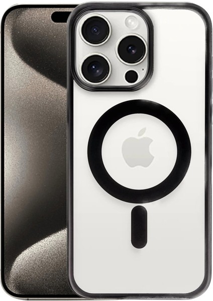 Buğz Iphone 15 Pro Max Kılıf Erozi Magsafe Kapak - Siyah