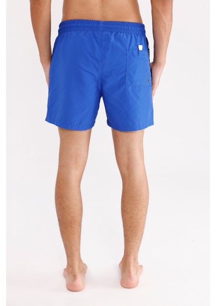 Logo Şerit Detaylı Fermuarlı Cepli Kordonlu Elastik Bel Hızlı Kuruyan Mat Yüzeyli Kısa Paça Deniz Şortu modelleri