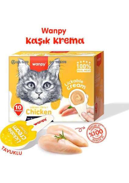 Tavuklu Kaşık Krema Kedi Ödül Maması 10X16GR
