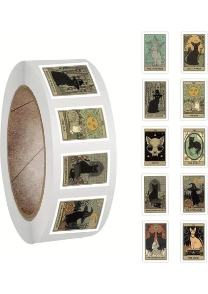 500 Adet Rulo Etiket (Retro Kedi) fiyatları