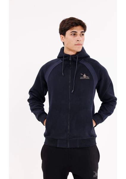 Yan Panel Detaylı Fermuarlı Kapüşonlu Üst ve Cepli Alt Iki Parça Spor Eşofman Takımı indirimleri