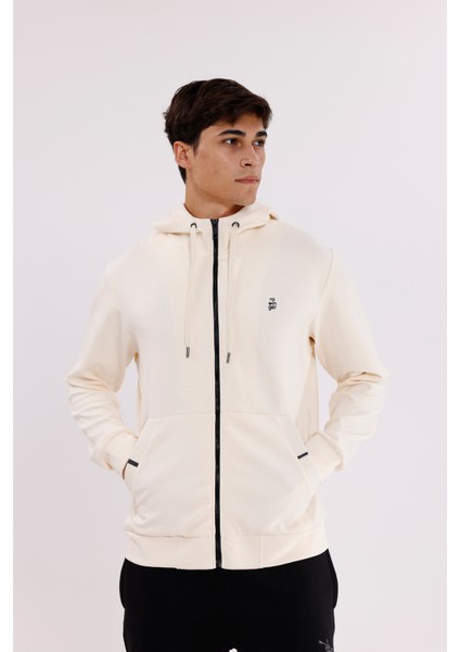 Metal Uçlu Kordonlu Tam Fermuarlı Bölmeli Ön Cepli Küçük Nakış Logolu Rahat Kalıp Mevsimlik Kapüşonlu Sweatshirt indirimleri