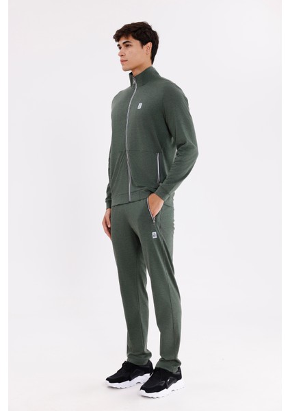 Dik Yaka Tam Fermuarlı Merserize Dokulu Şerit Detaylı Fermuarlı Cepli Rahat Kalıp Eşofman Takımı fiyatları