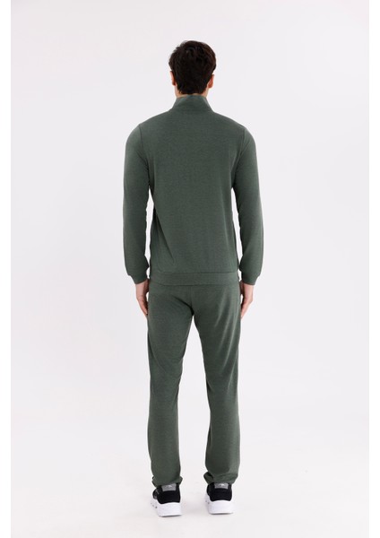Dik Yaka Tam Fermuarlı Merserize Dokulu Şerit Detaylı Fermuarlı Cepli Rahat Kalıp Eşofman Takımı modelleri