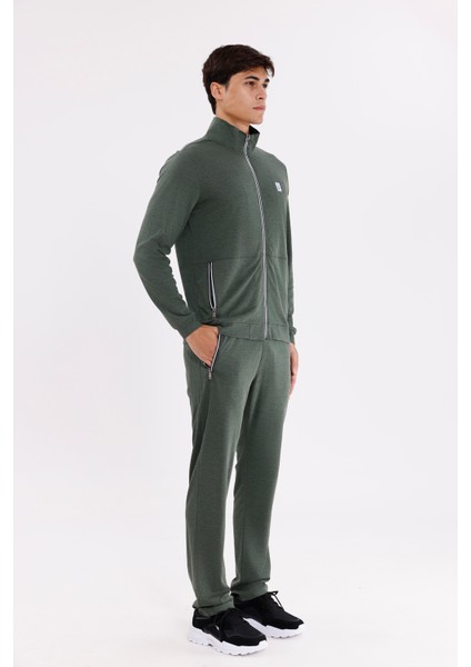 Dik Yaka Tam Fermuarlı Merserize Dokulu Şerit Detaylı Fermuarlı Cepli Rahat Kalıp Eşofman Takımı fırsatları