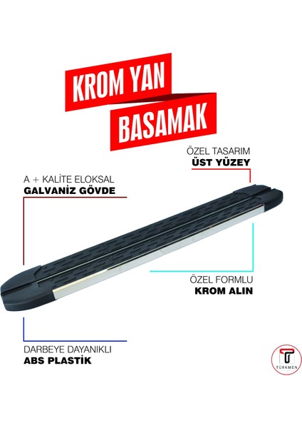 Nissan Qashqai 3 Krom Yan Basamak 173 cm 2021 Üzeri