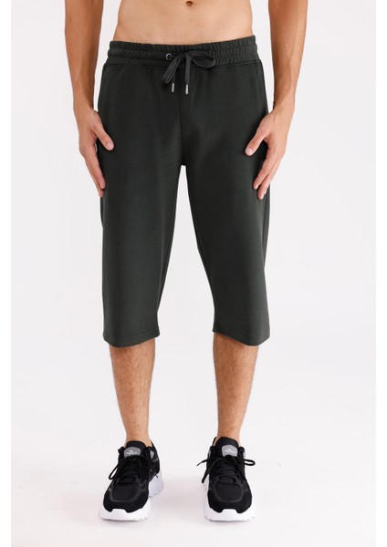 Yumuşak Modal Karışımlı Bağcıklı Elastik Bel Yan Cepli Arka Cepli Diz Altı Kesim Rahat Kalıp Spor Kapri