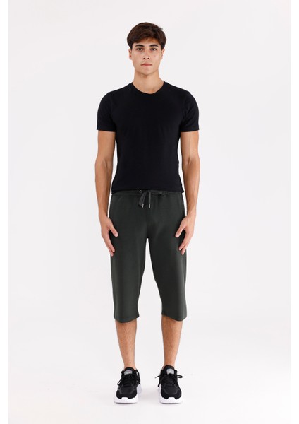 Yumuşak Modal Karışımlı Bağcıklı Elastik Bel Yan Cepli Arka Cepli Diz Altı Kesim Rahat Kalıp Spor Kapri indirimleri