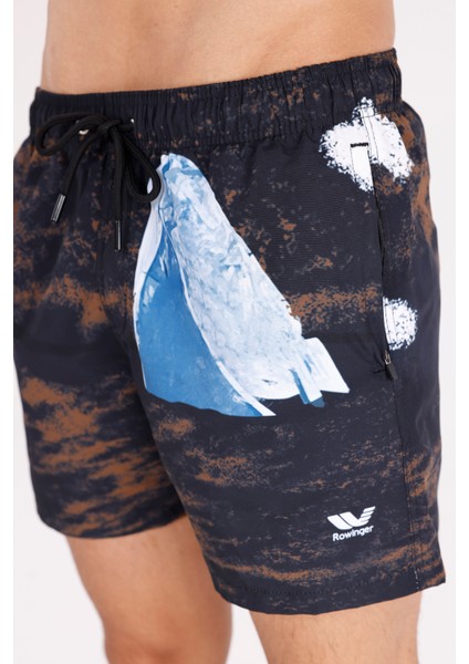 Palermo Model Deniz Desenli Dijital Baskılı Ayarlanabilir Kordonlu Elastik Bel Yan Cepli Kısa Paça Konforlu Kalıp Deniz Şortu indirimleri