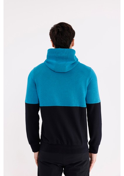 Blok Renkli Pıtırcık Yüzeyli Tam Fermuarlı Yan Cepli Esnek Manşetli Kapüşonlu Sweatshirt modelleri