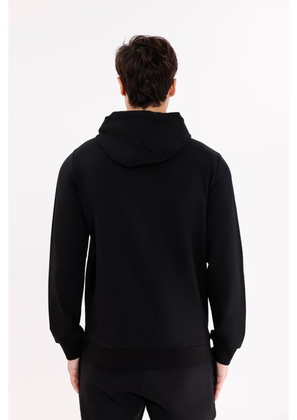 Omuz Panel Detaylı Fermuarlı Kapüşonlu Erkek Sweatshirt modelleri