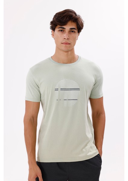 Bisiklet Yaka Ön Baskı Detaylı Rahat Kalıp Kısa Kollu Tişört indirimleri