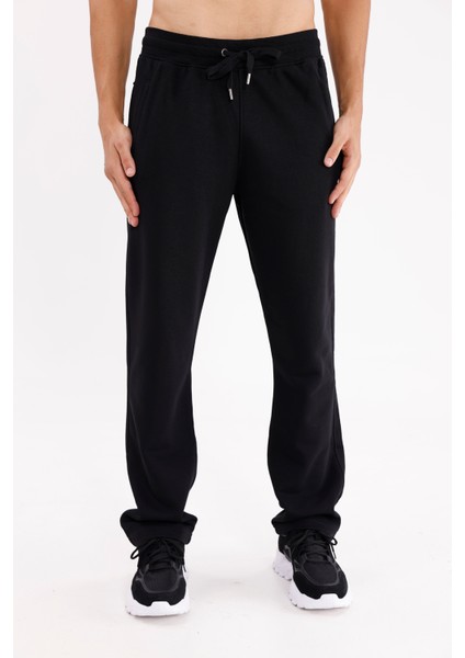 Süper Koton Yumuşak Dokulu Esnek Bel Ayarlı Düz Paça Cepli Eşofman Altı