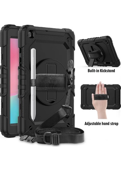 Buğz Samsung Galaxy T290 Tab A 8 Kılıf Pars Tablet Kapak - Siyah