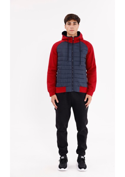 Önü Kapitone Panelli Fermuarlı Ayarlanabilir Kapüşonlu Rahat Kalıp Mont