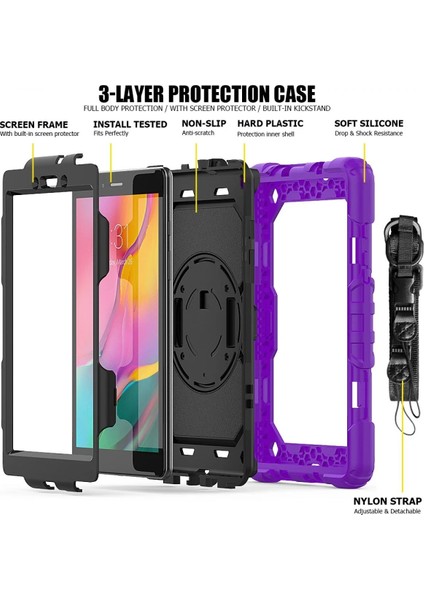 Samsung Galaxy T290 Tab A 8 Kılıf Pars Tablet Kapak - MOR-(5796) fırsatları