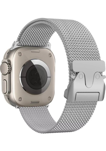 Apple Watch 42MM Milano Metal Kordon - Yıldız IŞIĞI-(5796)