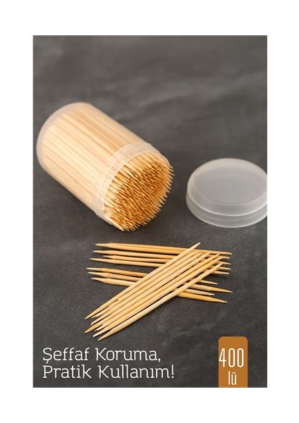 Hsnet 400’LÜ Kapaklı Kürdanlık – Doğal Ahşap Kürdan | Hijyenik Sunum ve Pratik Kullanım