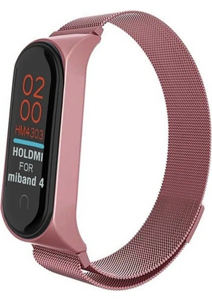 Xiaomi Mi Band 4 Metal Mıknatıslı Kordon - ROSE-(5796)