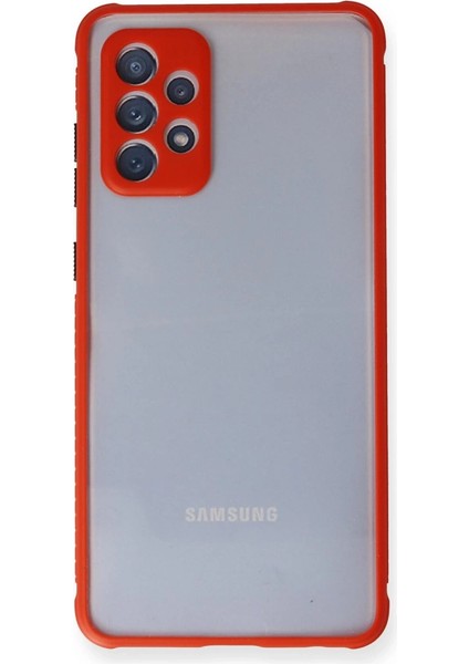Buğz Samsung Galaxy A72 Kılıf Miami Şeffaf Silikon - Kırmızı fiyatları