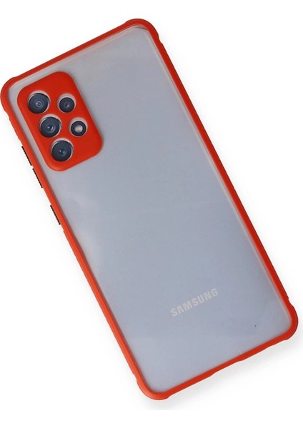 Buğz Samsung Galaxy A72 Kılıf Miami Şeffaf Silikon - Kırmızı modelleri