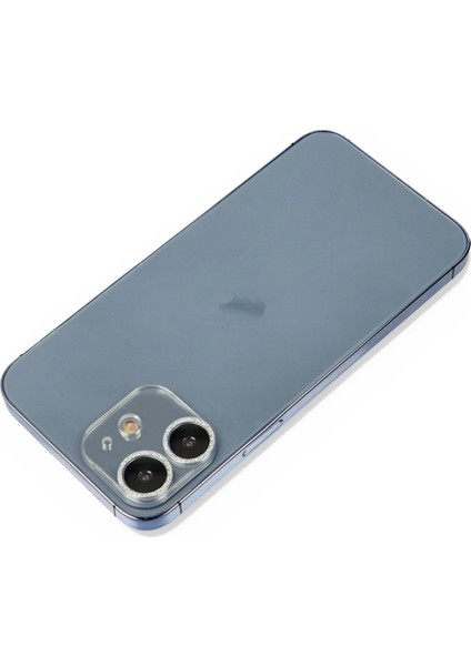 iPhone 12 Mini Shine Kamera Lens Koruma Cam - GÜMÜŞ-(5796)