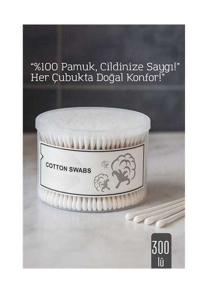 Hsnet %100 Pamuk Kulak Çubuğu – 300’LÜ Paket