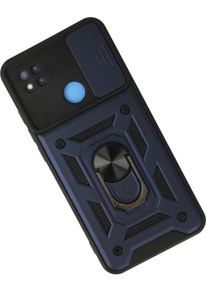 Buğz Xiaomi Redmi 9c Kılıf Pars Lens Yüzüklü Silikon - Lacivert modelleri