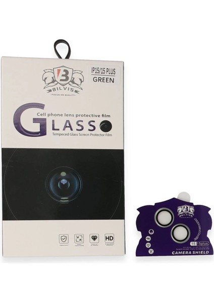 iPhone 15 Bilvis Titan Kamera Lens - YEŞIL-(5796)