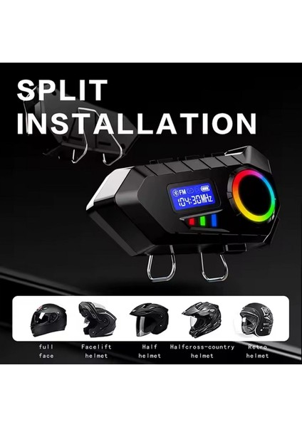Buğz Y30 Kask Kulaklık Bluetooth Motosiklet Kulaklık Rgb Radyolu Intercom