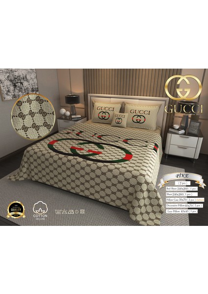 Pamuklu Jakar Dokuma Kapitone Dikişli Pike Takımı Çift Kişilik 3D Dijital Baskılı 7 Parça – Lüks Duvet Cover Set Mode fiyatları