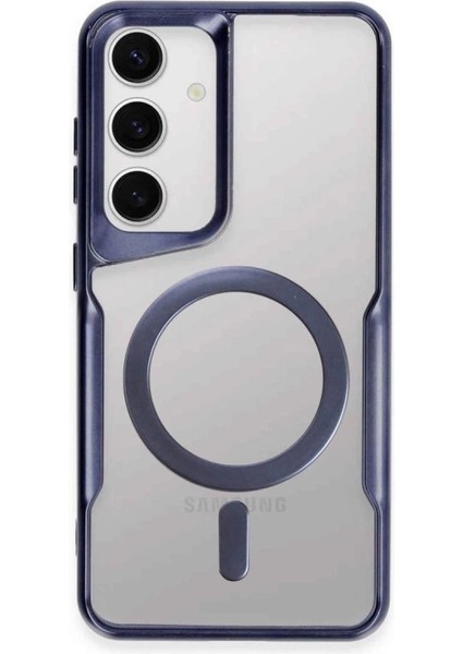 Buğz Samsung Galaxy S24 Kılıf Boyi Magsafe Silikon Kapak - Lacivert