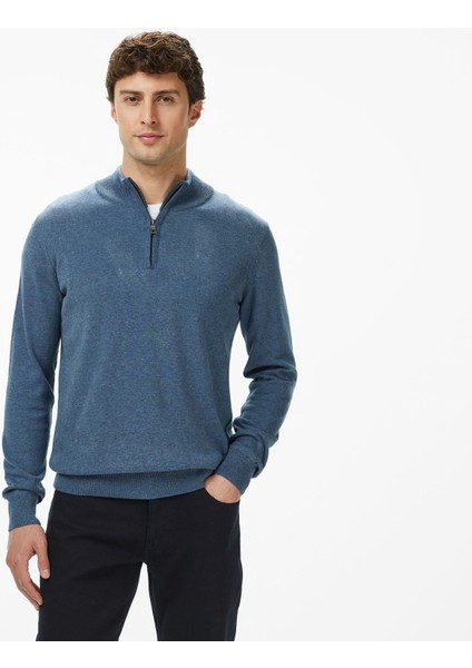 Erkek Mavi Classic Fit Kazak S57104T.4JM