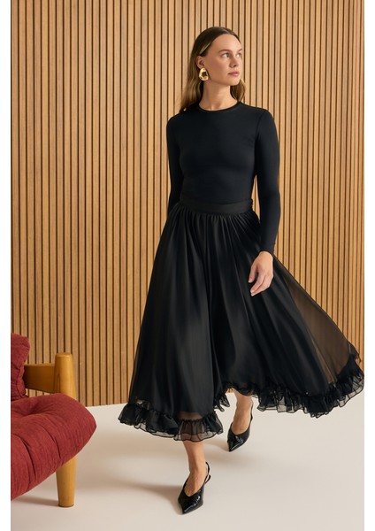 Fırfırlı Şifon Etek