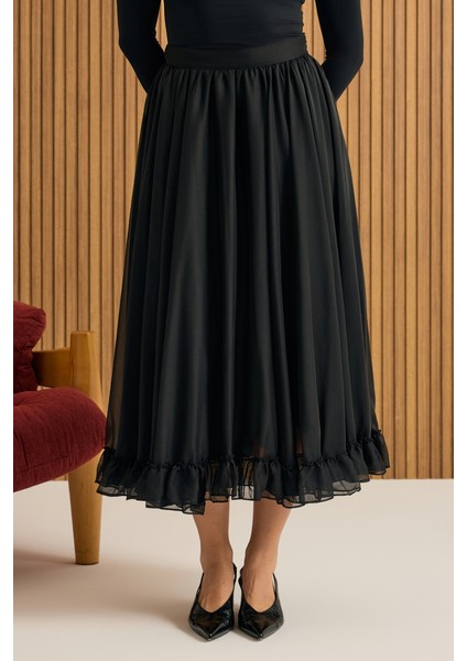 Fırfırlı Şifon Etek modelleri