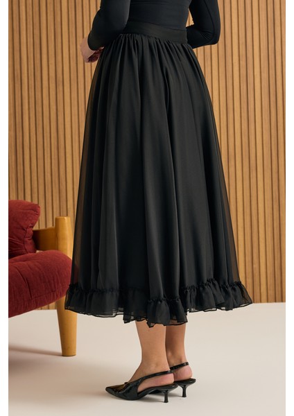 Fırfırlı Şifon Etek