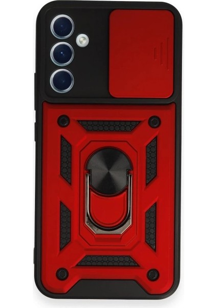 Buğz Samsung Galaxy A54 5g Kılıf Pars Lens Yüzüklü Silikon - Kırmızı