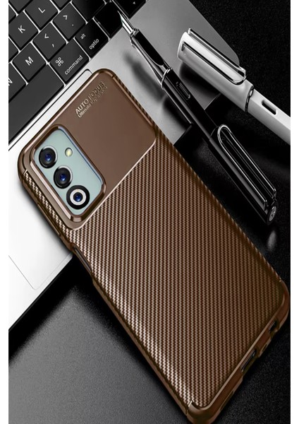 Oppo A5 (2025) Uyumlu Kamera Korumalı Karbon Tasarım Koruyucu Lüx Silikon Kılıf