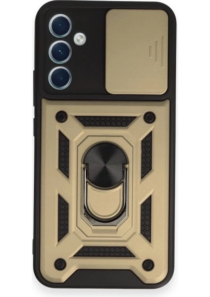 Buğz Samsung Galaxy A54 5g Kılıf Pars Lens Yüzüklü Silikon - Gold