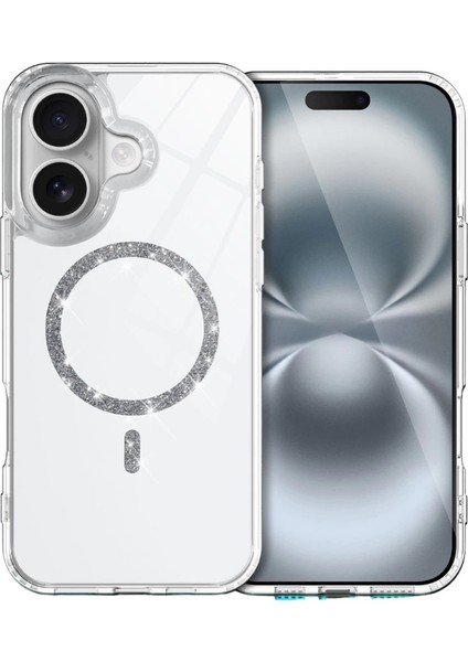 Buğz Apple Iphone 16 Plus Live Diamond Magsafe Kapak - Şeffaf